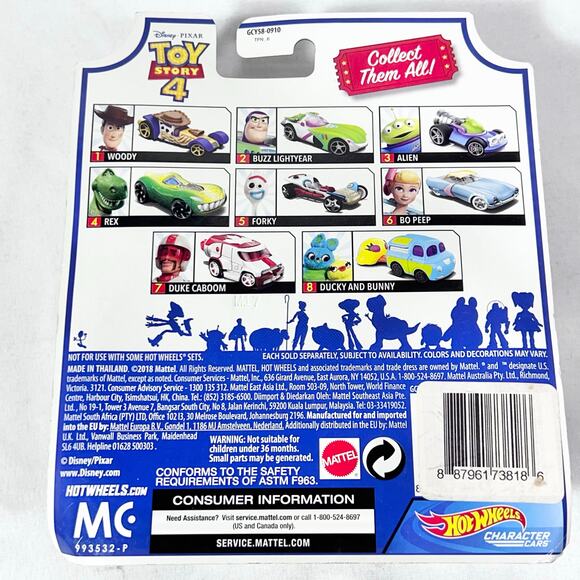 Hot Wheels Carded Lot Of 2 Toy Story Duke Caboom and Bo Peep Cars New (X) - Picture 5 of 5